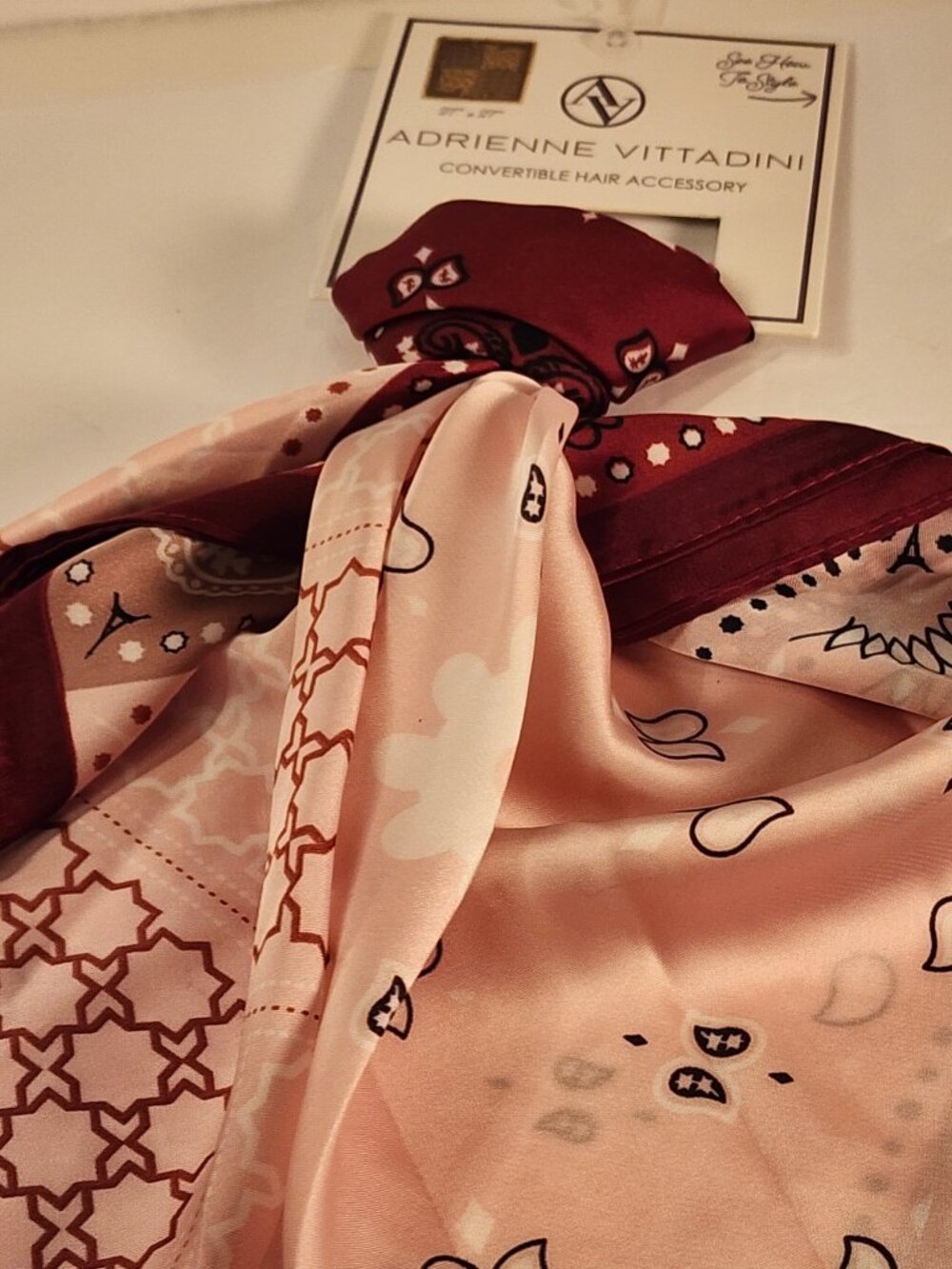 NWT Adrienne Vittadini Convertible Hair Scarves set of 2 GORGEOUS print - Picture 8 of 10